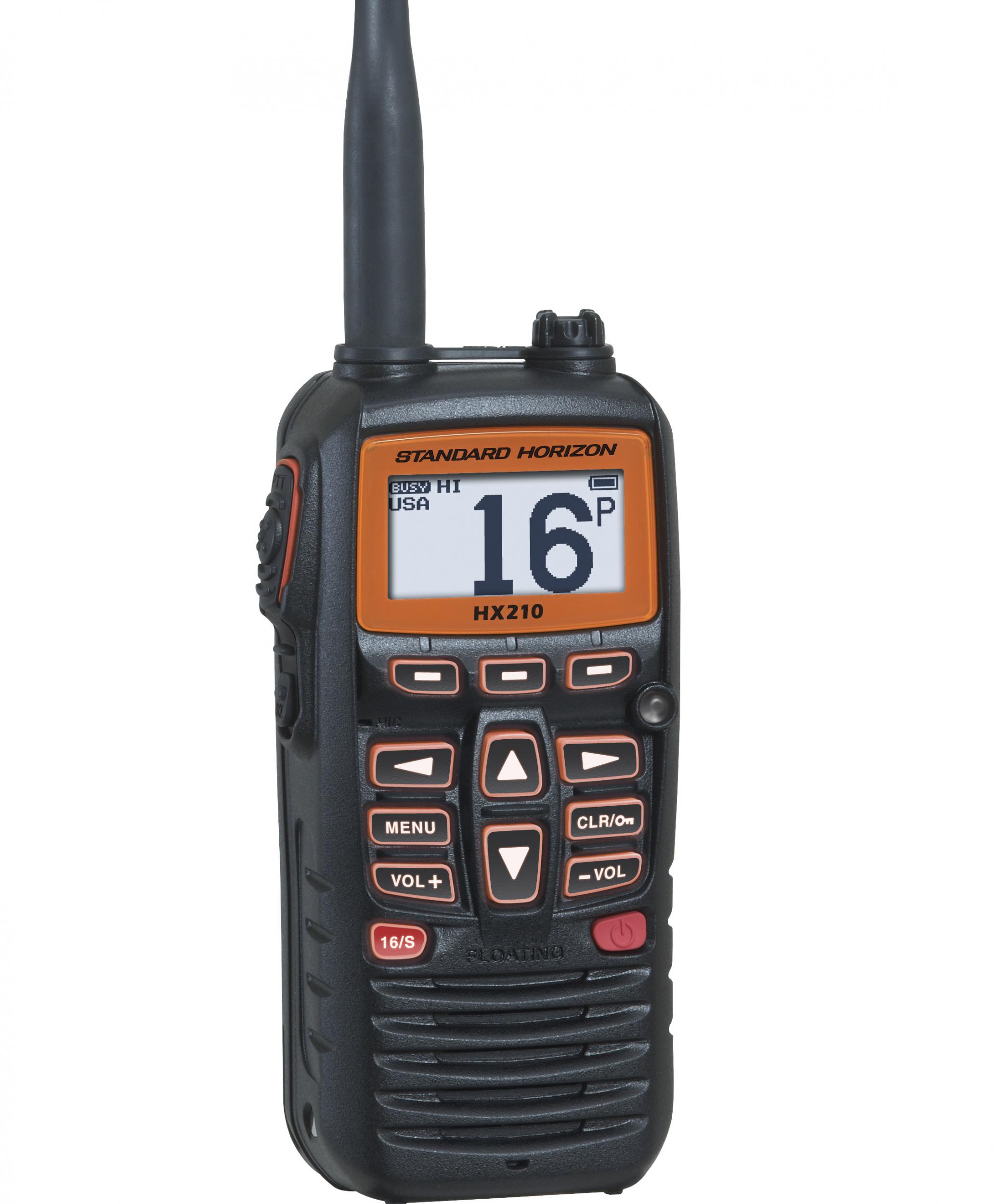 Émetteur-récepteur flottant VHF portable VHF Standard Horizon VHF HX210E -  Radios VHF portables et fixes Horizon standard - MTO Nautica Store