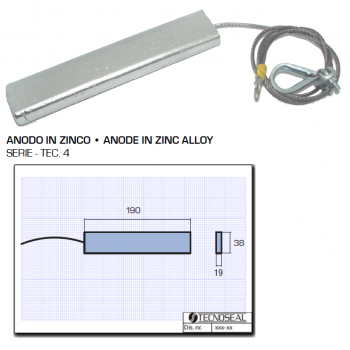 Anode suspendue en zinc de la série Tecno