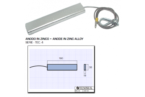 Anode suspendue en zinc de la série Tecno