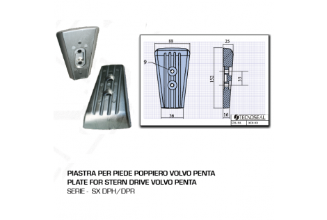 Plaque de pied arrière Volvo Penta SX DPH DPR Series