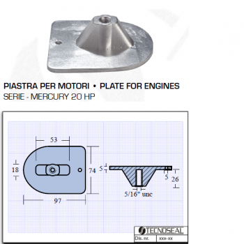 Plaque pour moteurs Mercury 20 HP