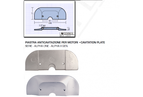 Plaque anti-cavitation pour moteurs Alpha One Alpha II Gen