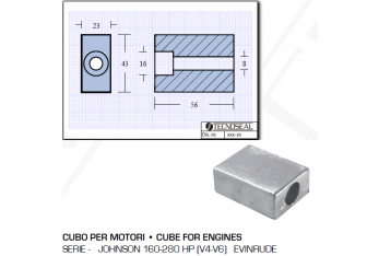 Cube pour Johnson Motors 160280 HP Evinrude