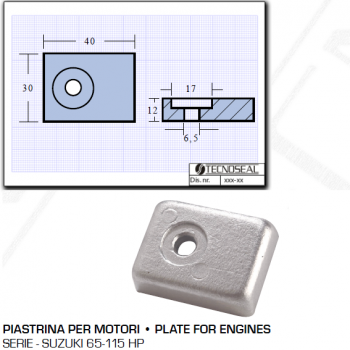 Plaque pour moteurs Suzuky 65 115 CV