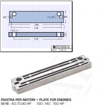 Plaque pour moteurs Tohatsu 60 70 90 HP 120140150 HP