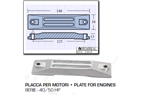 Plaque pour moteurs Honda 40 50 HP