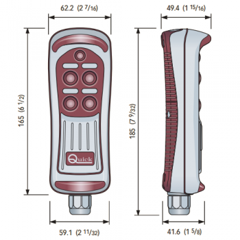 Bouton poussoir rapide haut-bas