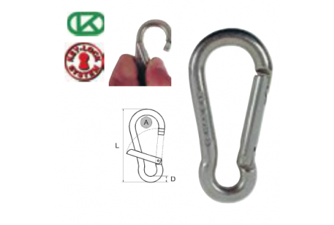 Mousqueton standard KONG en acier inoxydable AISI 316