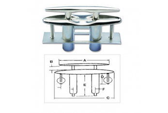 Borne escamotable en acier inoxydable avec base arrondie