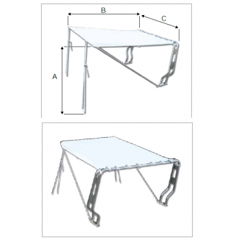 Auvent télescopique pour bateaux équipés de roll-bar