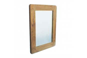 Miroir avec cadre en bois de teck véritable