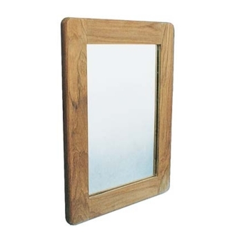 Miroir avec cadre en bois de teck véritable