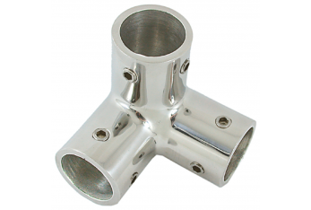 ANGLE EN ACIER INOXYDABLE 3 VOIES Ø MM.22