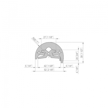 Profil de frottement Garde-boue radial H 52 mm