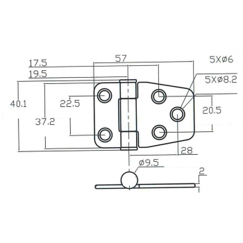 CHARNIÈRE INOX AVEC EMBRAYAGE MM.37X57