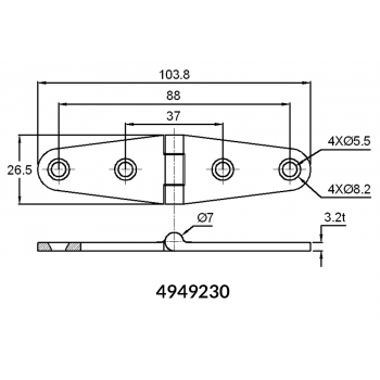 CHARNIÈRE INOX MM.100X25