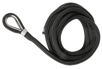 Ligne amarrage noir avec épissure 10 mm x 6 m    