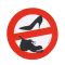 Autocollant d'interdiction de chaussures