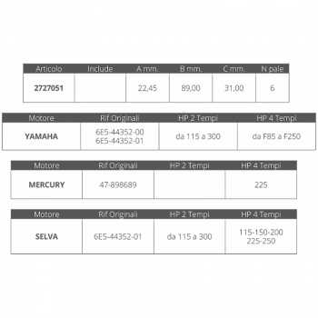 TURBINE YAMAHA / MERCURE / SELVA 2 / 4T