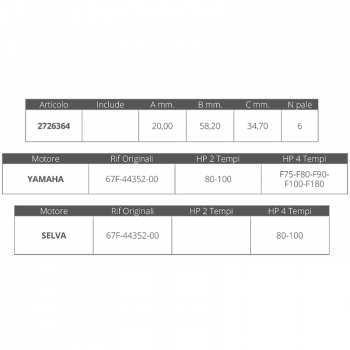 TURBINE YAMAHA / SELVA 4T 80-100 CV