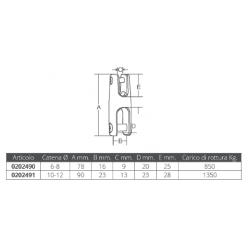 JOINT FIXE INOX 316 Ø MM.6-8