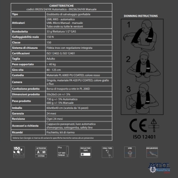Airbag de bouée de sauvetage auto-gonflable Smart Veleria San Giorgio