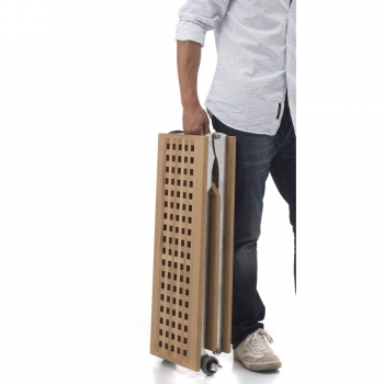 Passerelle tri-pliante en acier inoxydable et dessus en grille