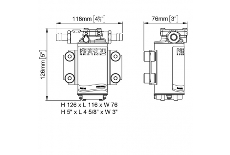 Marco UP10/E-BR 12/24V Pompe à Engrenages En Bronze Avec Commande Electronique 4 8 Gpm 18 L Min