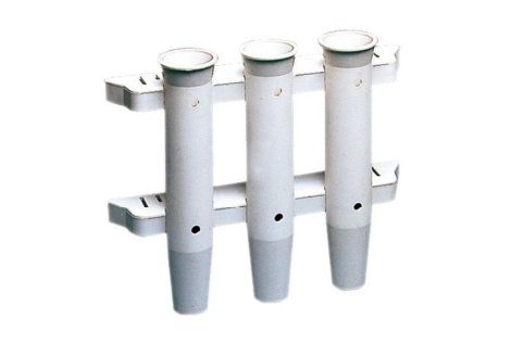 Porte-canne mural en nylon blanc p. 3 cannes 