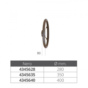 ROUE DE GOUVERNEMENT NOIRE Ø MM.280