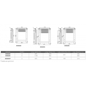 ÉCHELLE EN ACIER INOXYDABLE MM370x254