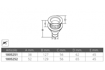 SORTIE PVC / ACIER INOXYDABLE Ø MM. 40