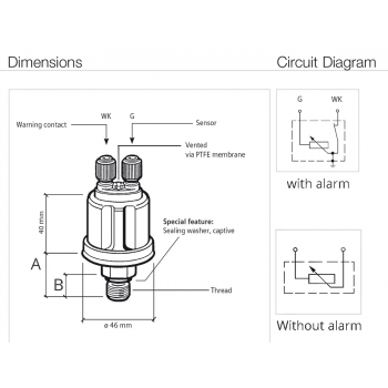 CAPTEUR DE PRESSION HUILE 10 BAR