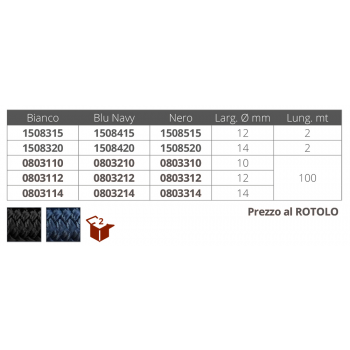 TRESSE PLATE BLANCHE Ø MM.10 MT100